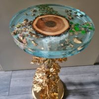 epoxy tafel op gouden voet epoxyworkshop